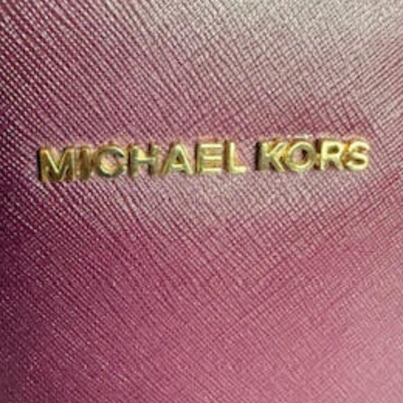 Michael Kors Saffiano Leather Satchel Plum/Purple - Picture 8 of 16